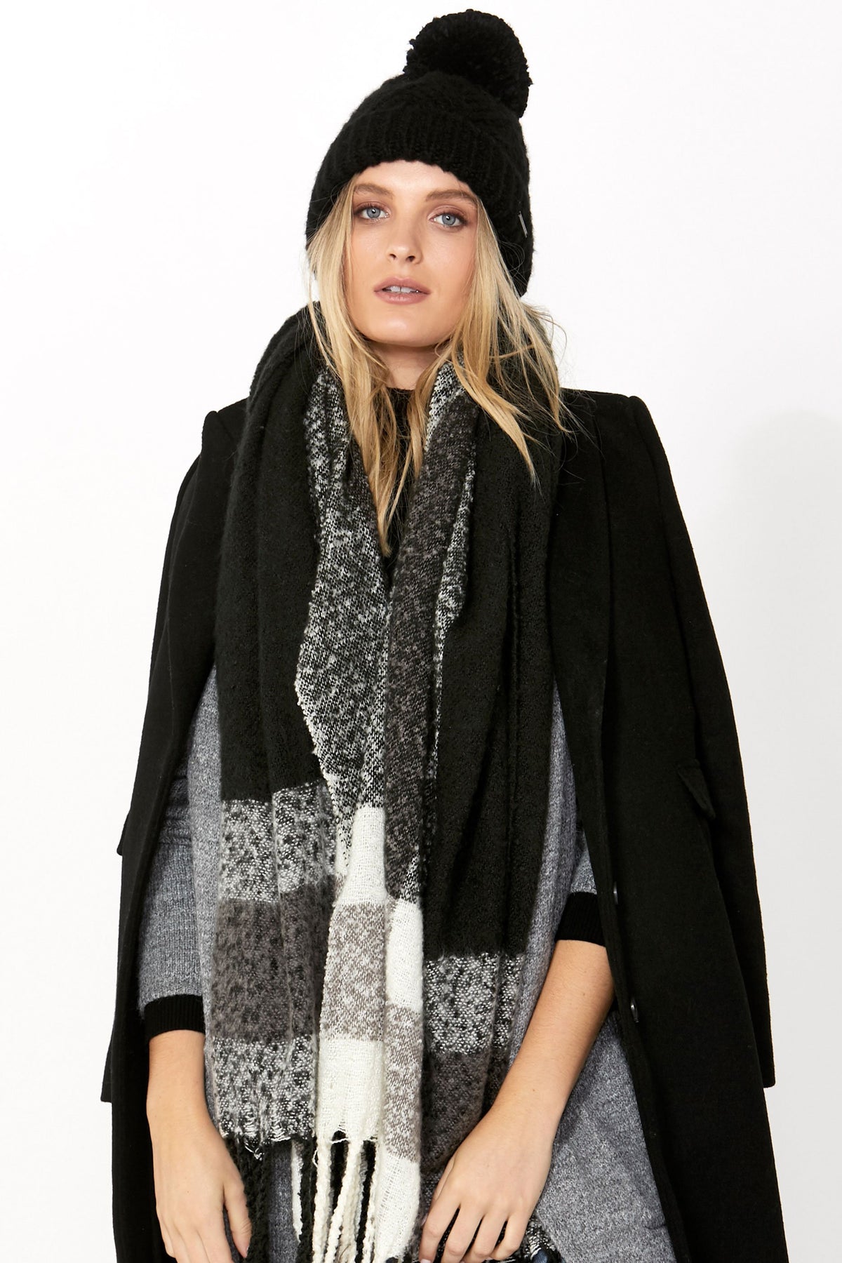 [TEST] Phoebe Check Textured Scarf