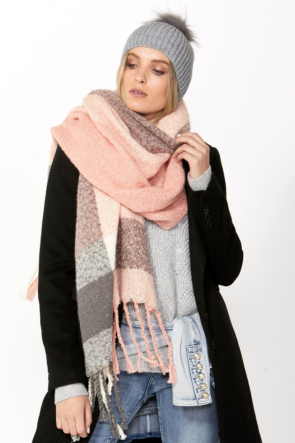 [TEST] Phoebe Check Textured Scarf