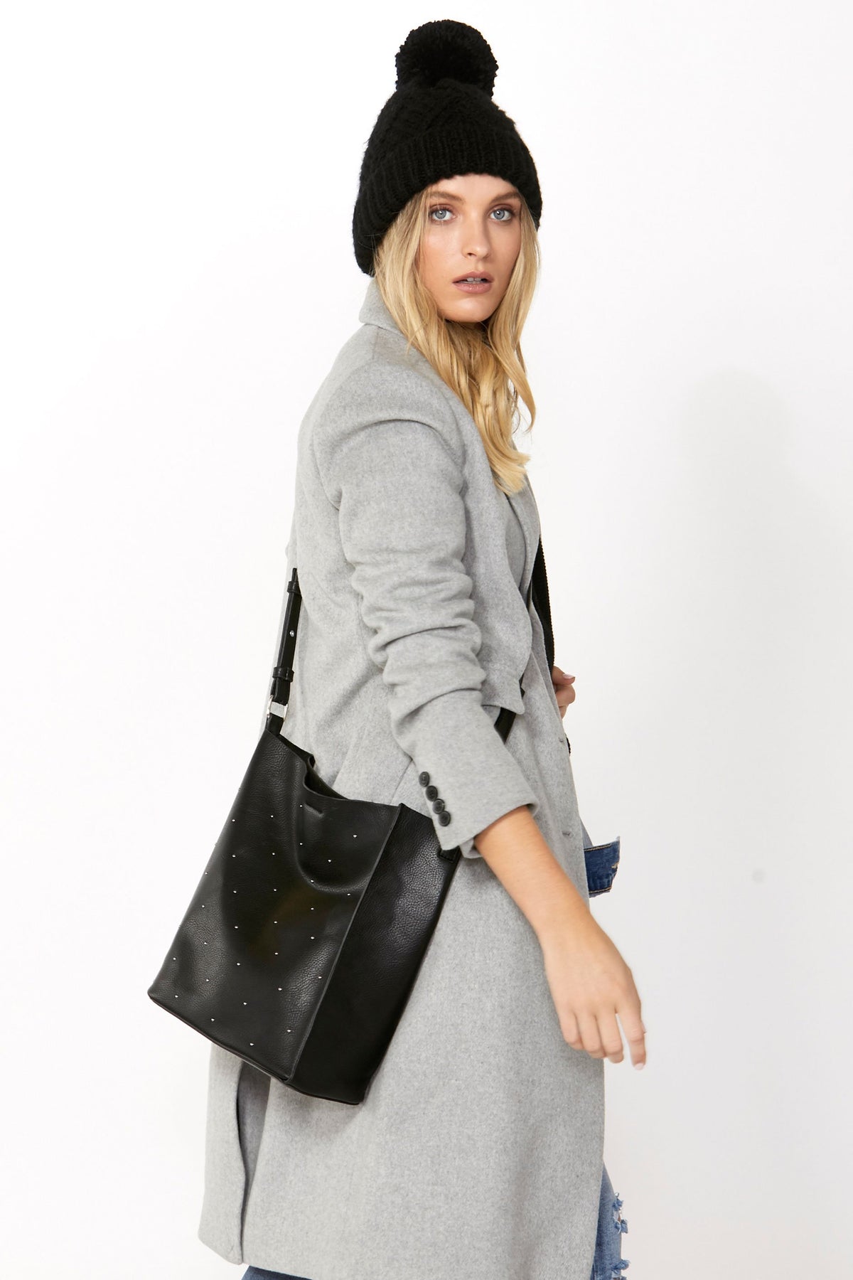 [TEST] Studded Slouchy Tote Bag