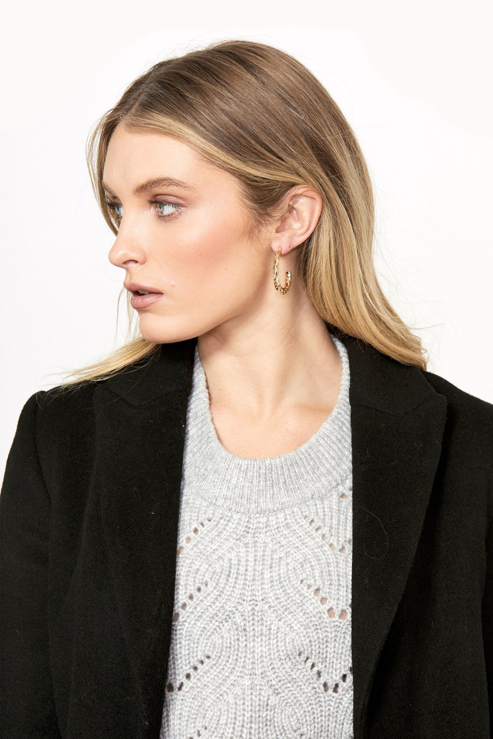 [TEST] Jewel Hammered Oval Earrings