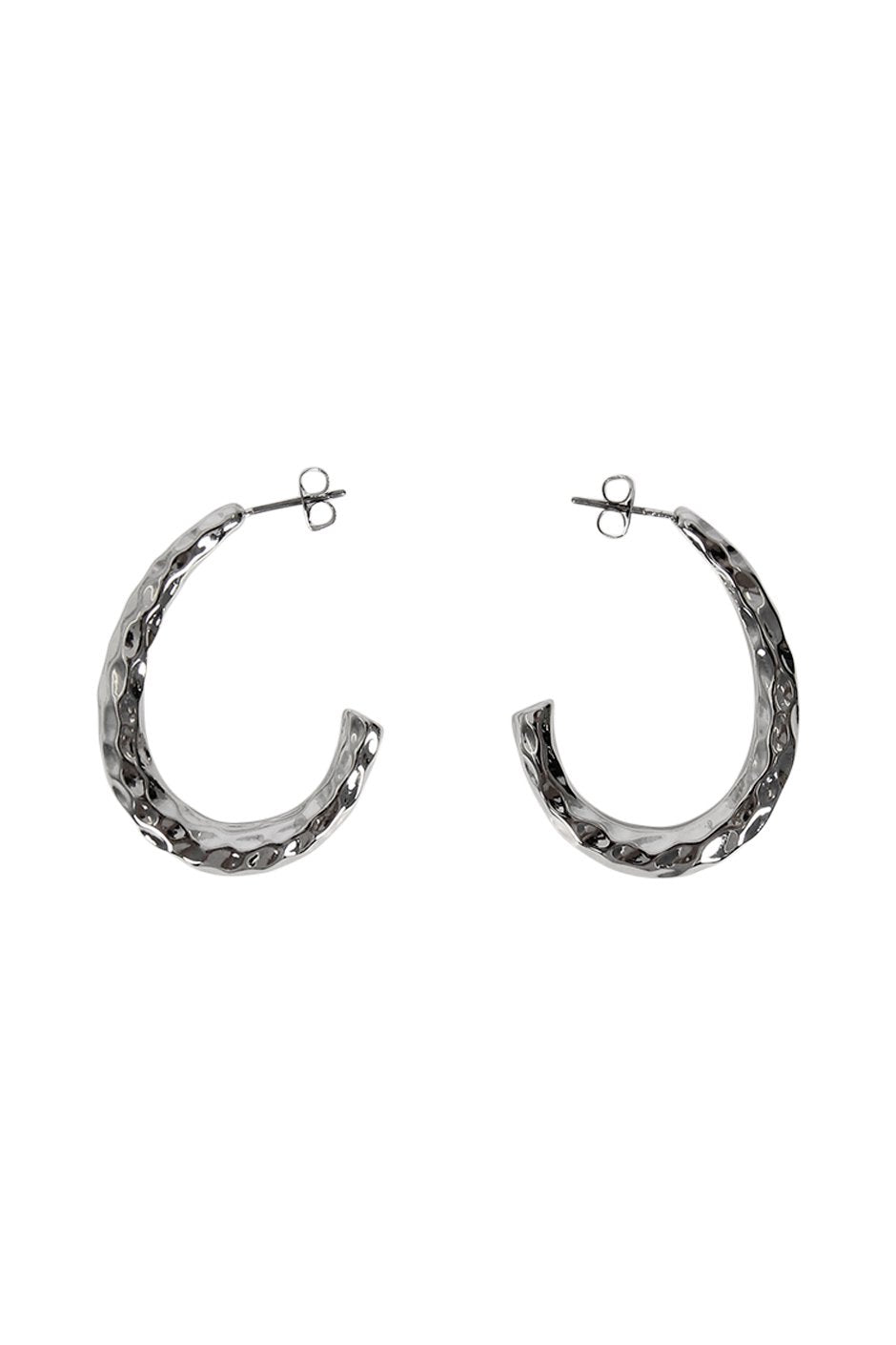 [TEST] Jewel Hammered Oval Earrings