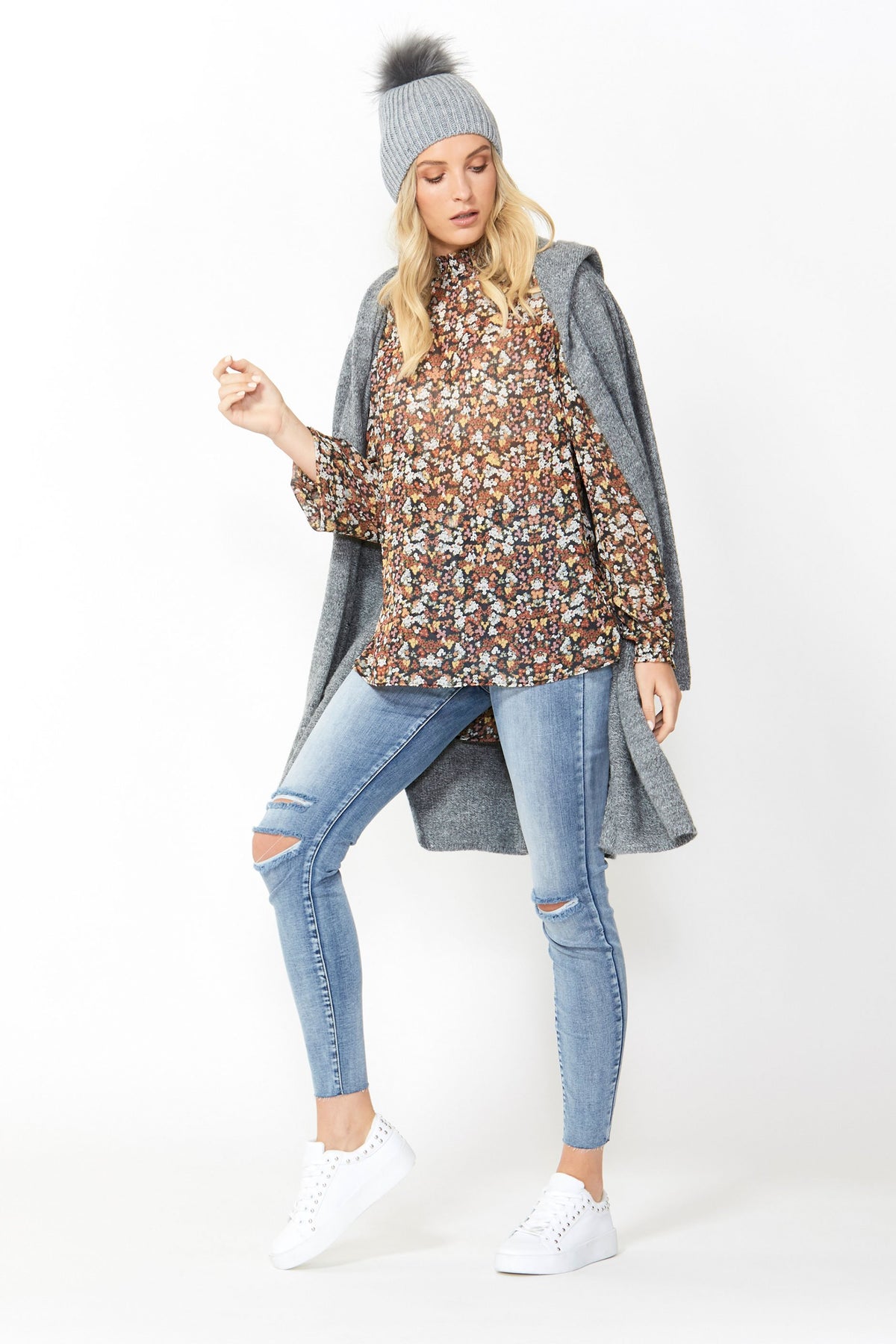 [TEST] Nicki Shirred Neck Blouse