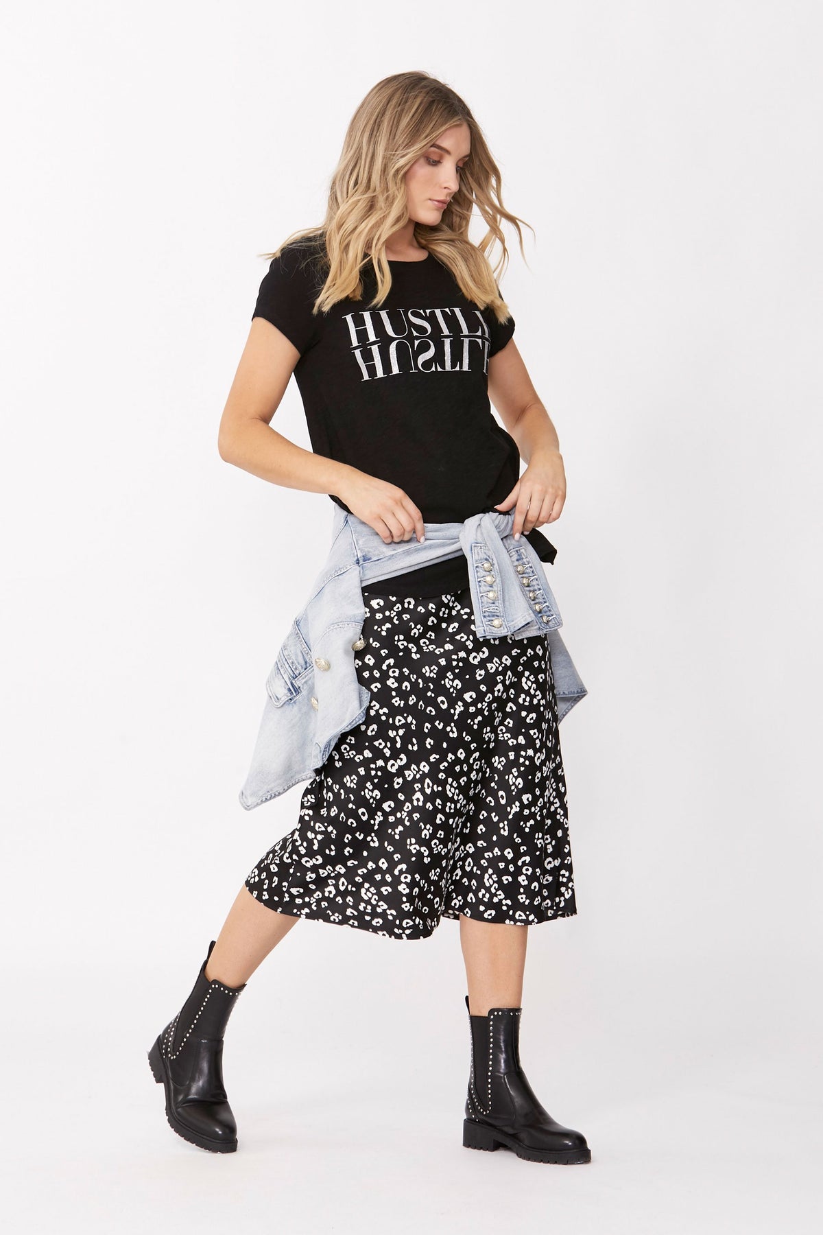 [TEST] Hustle Glitter Text Tee