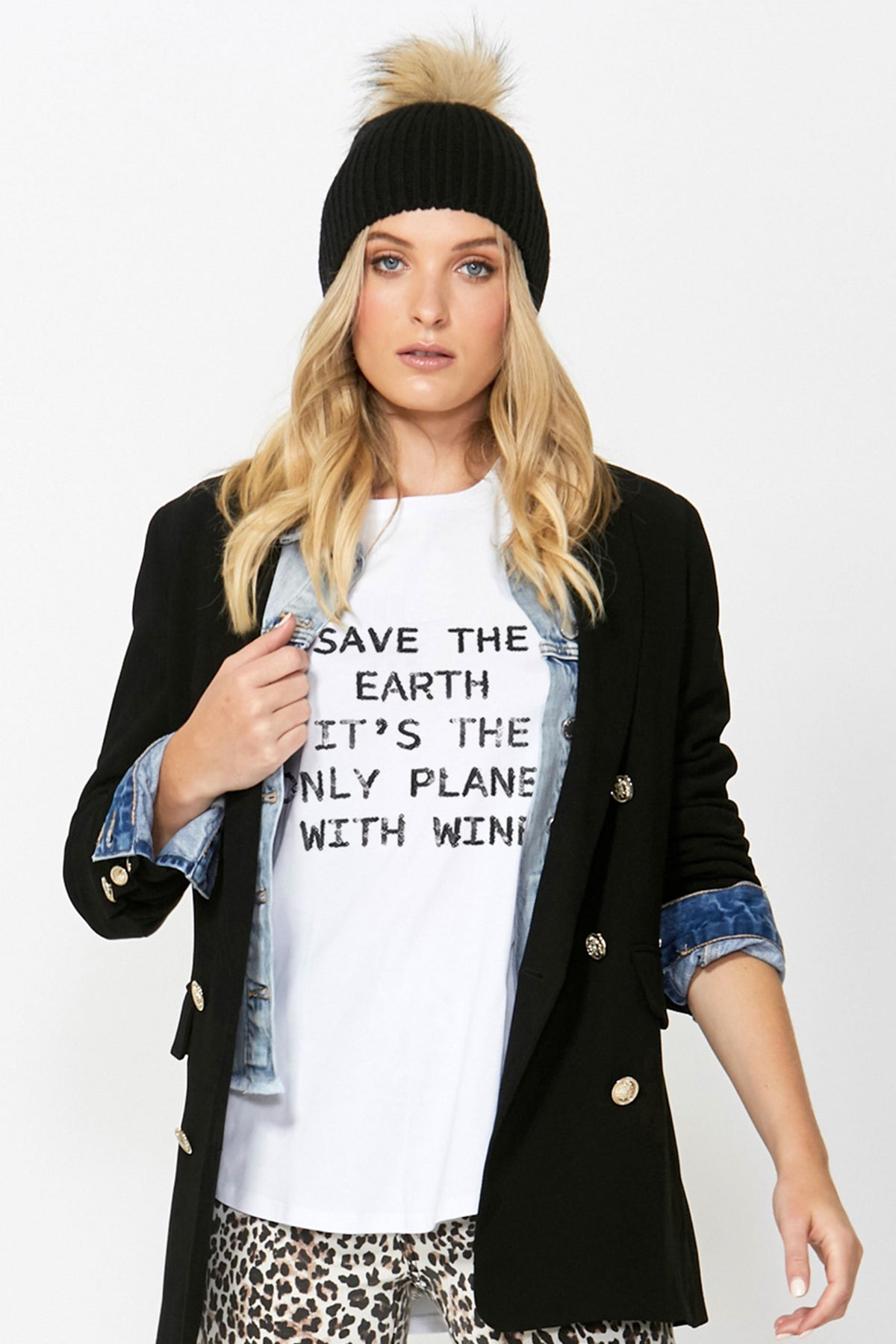 [TEST] Save the Earth Text Tee