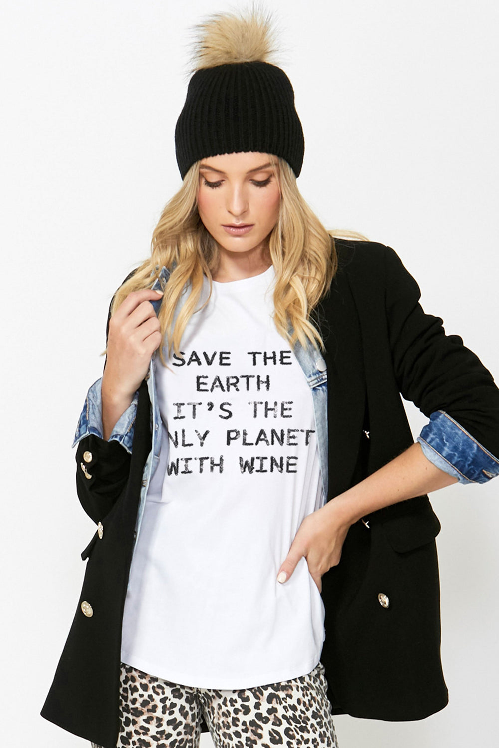 [TEST] Save the Earth Text Tee