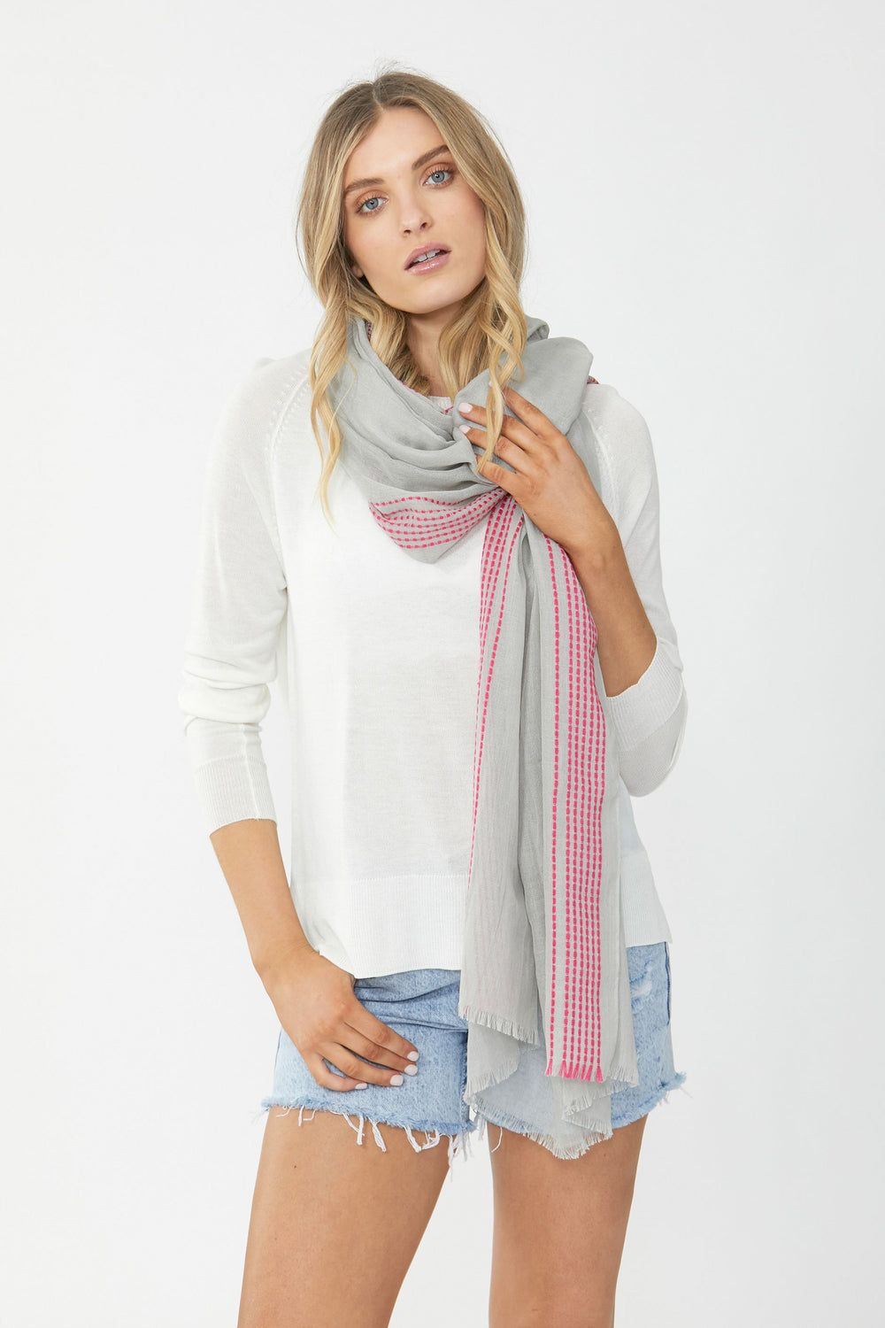 [TEST] Neon Border Light Weight Scarf