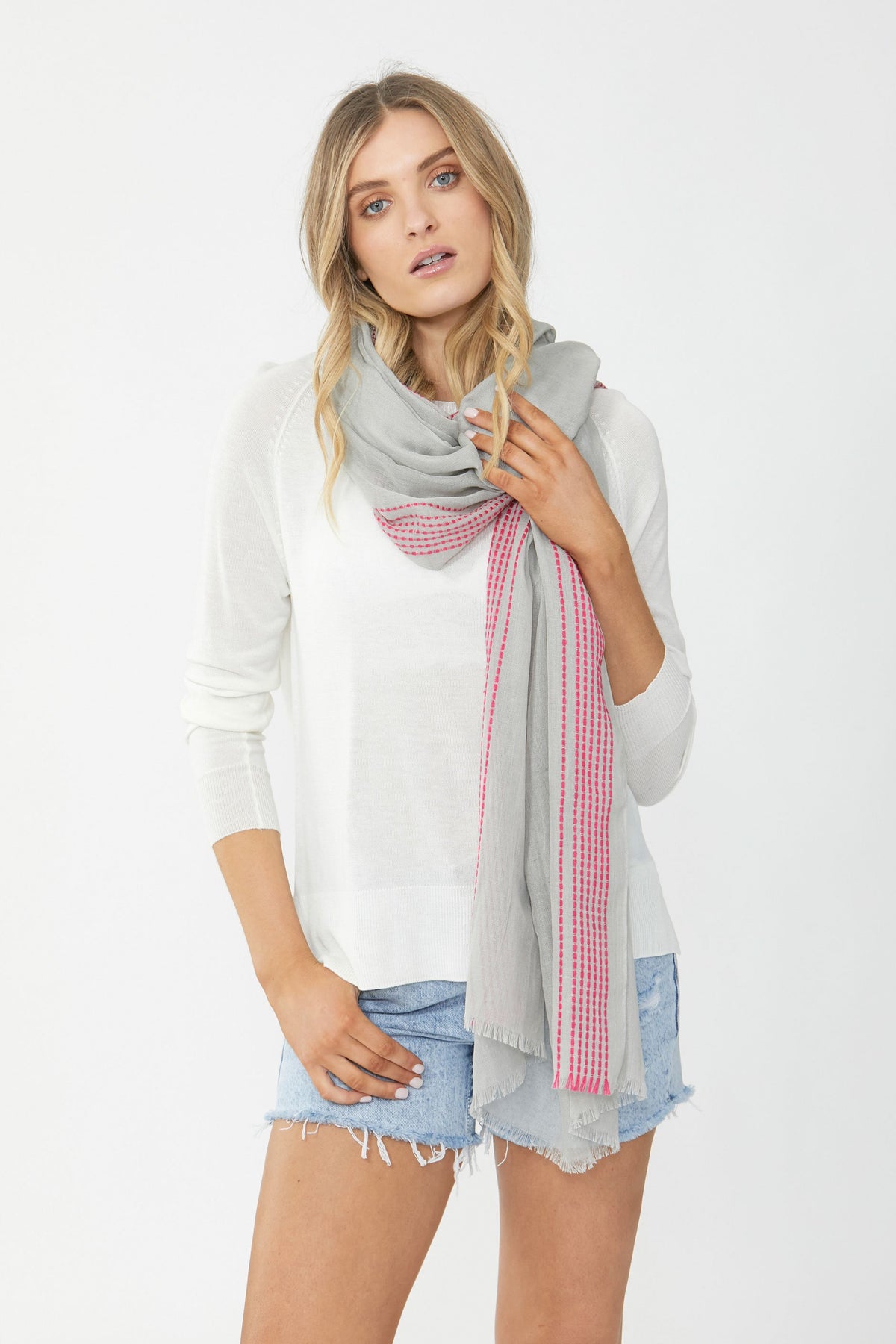 [TEST] Neon Border Light Weight Scarf