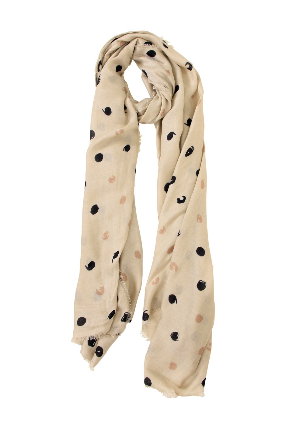 [TEST] Light Weight Spot Frayed Scarf