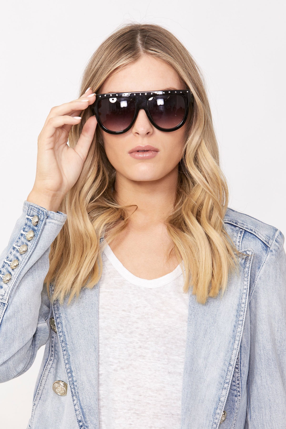 [TEST] Embellished Flat Top Sunglass
