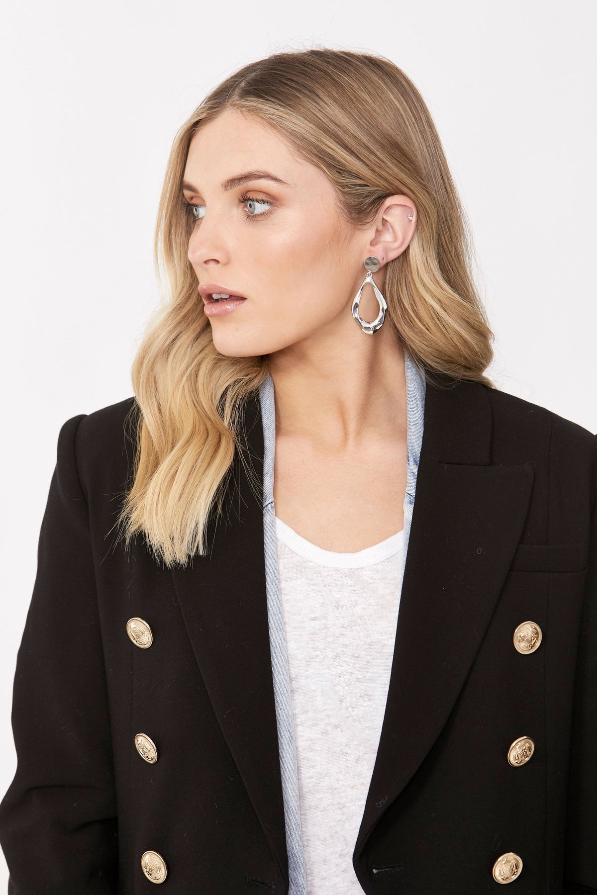 [TEST] Jaz Teardrop Hammered Earrings
