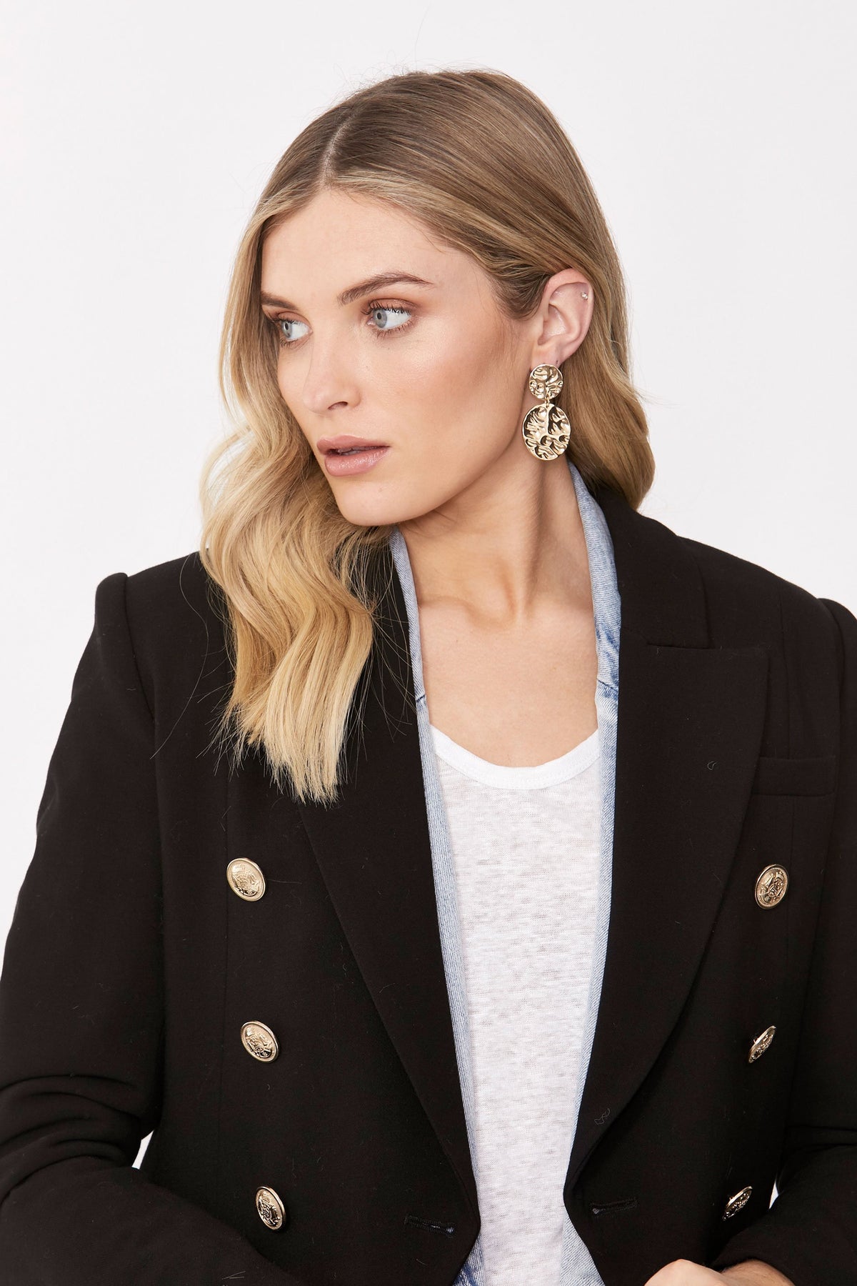 [TEST] Jacqi Hammered Disc Earrings