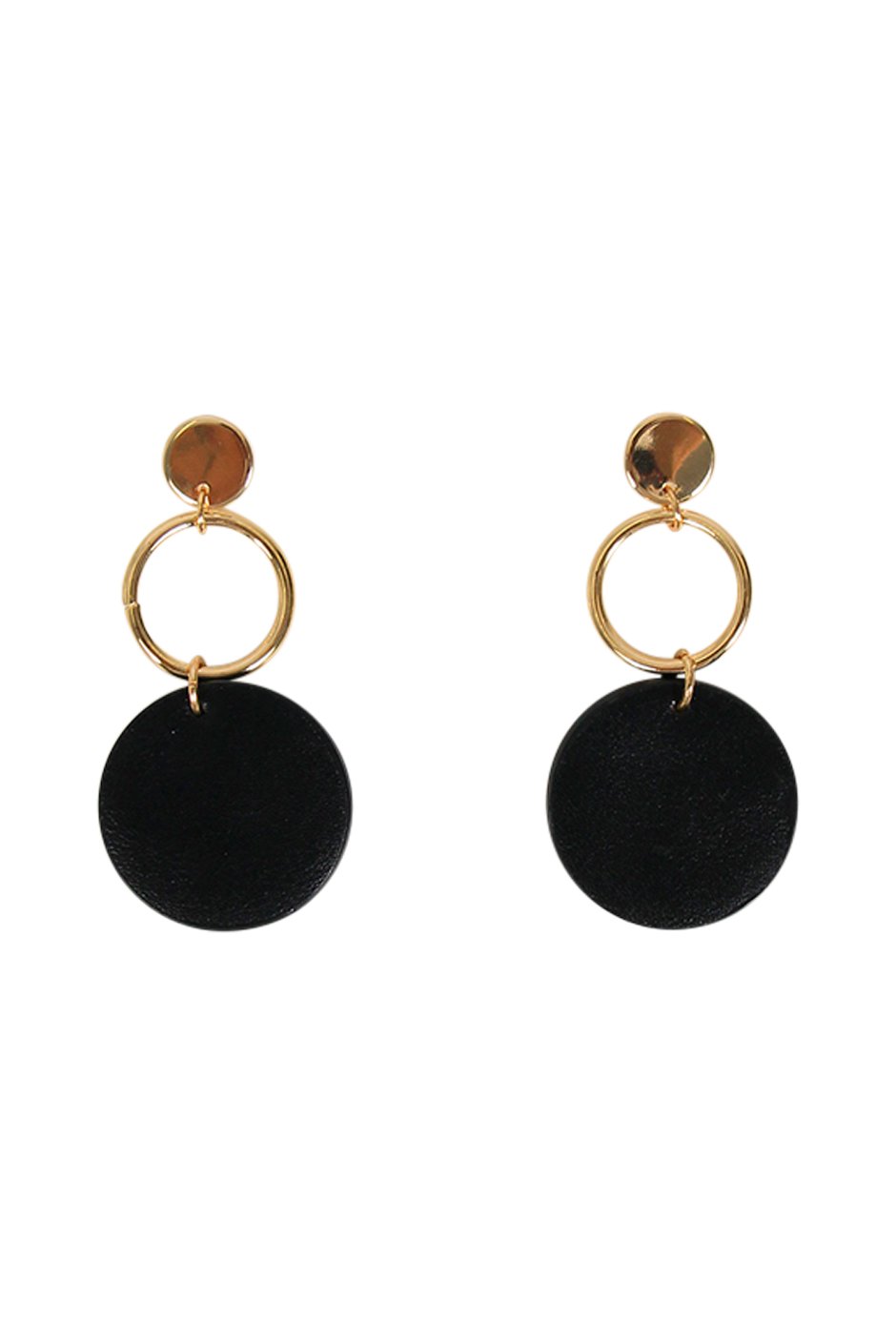 [TEST] Olivia Circle PU Earrings
