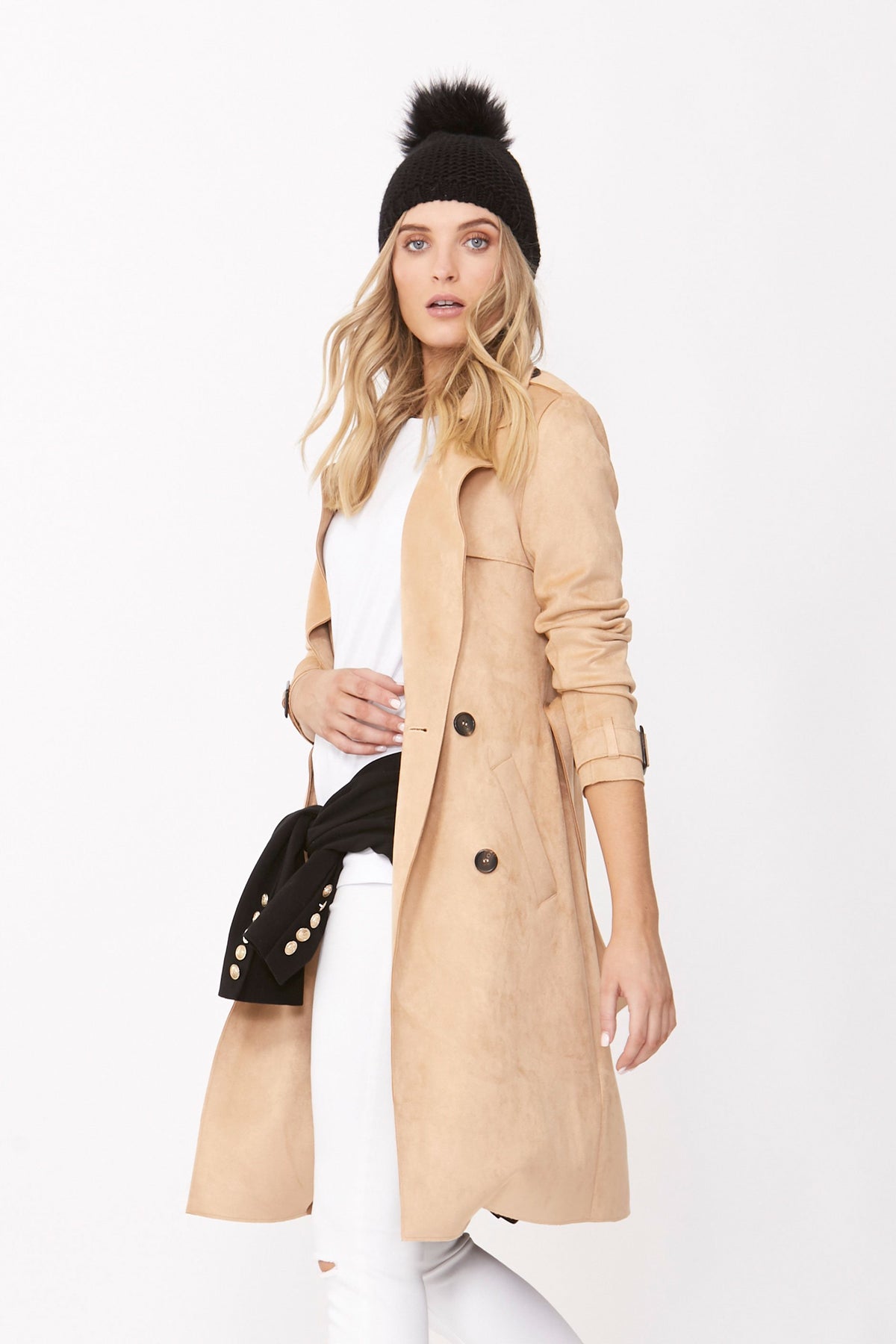 [TEST] Shaana Suedette Trench Coat
