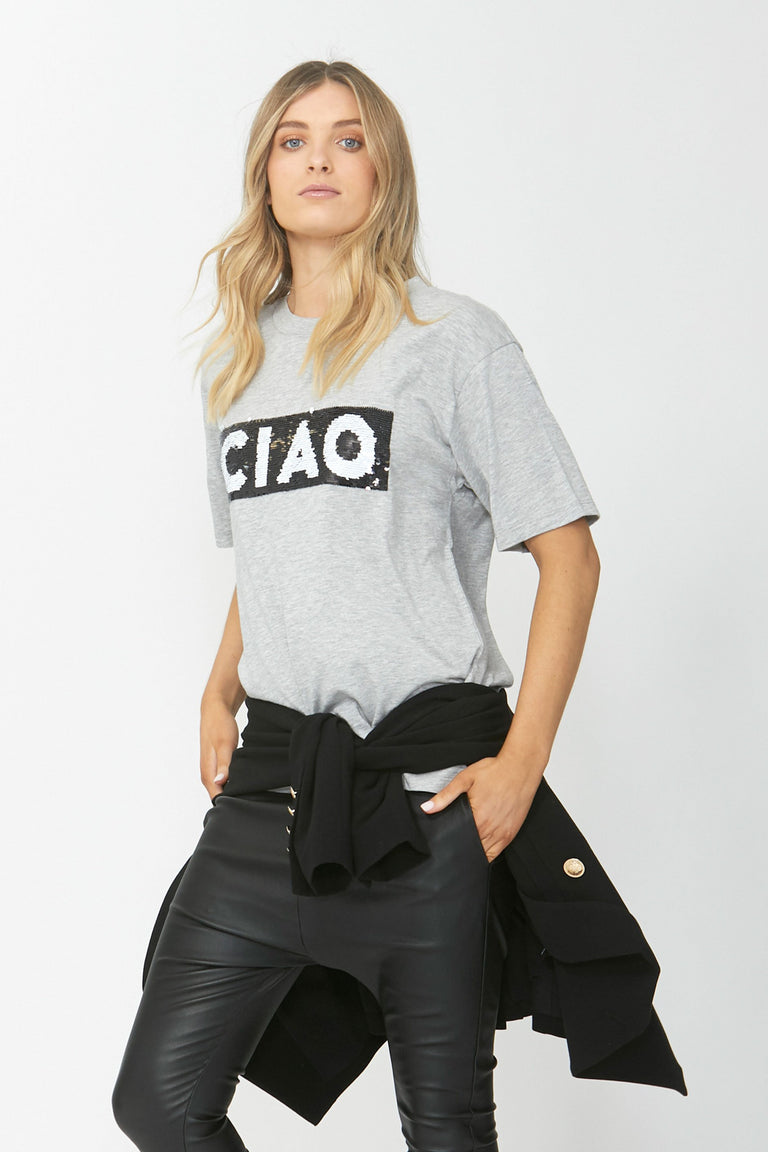 [TEST] Ciao Reverse Logo Sequin Tee