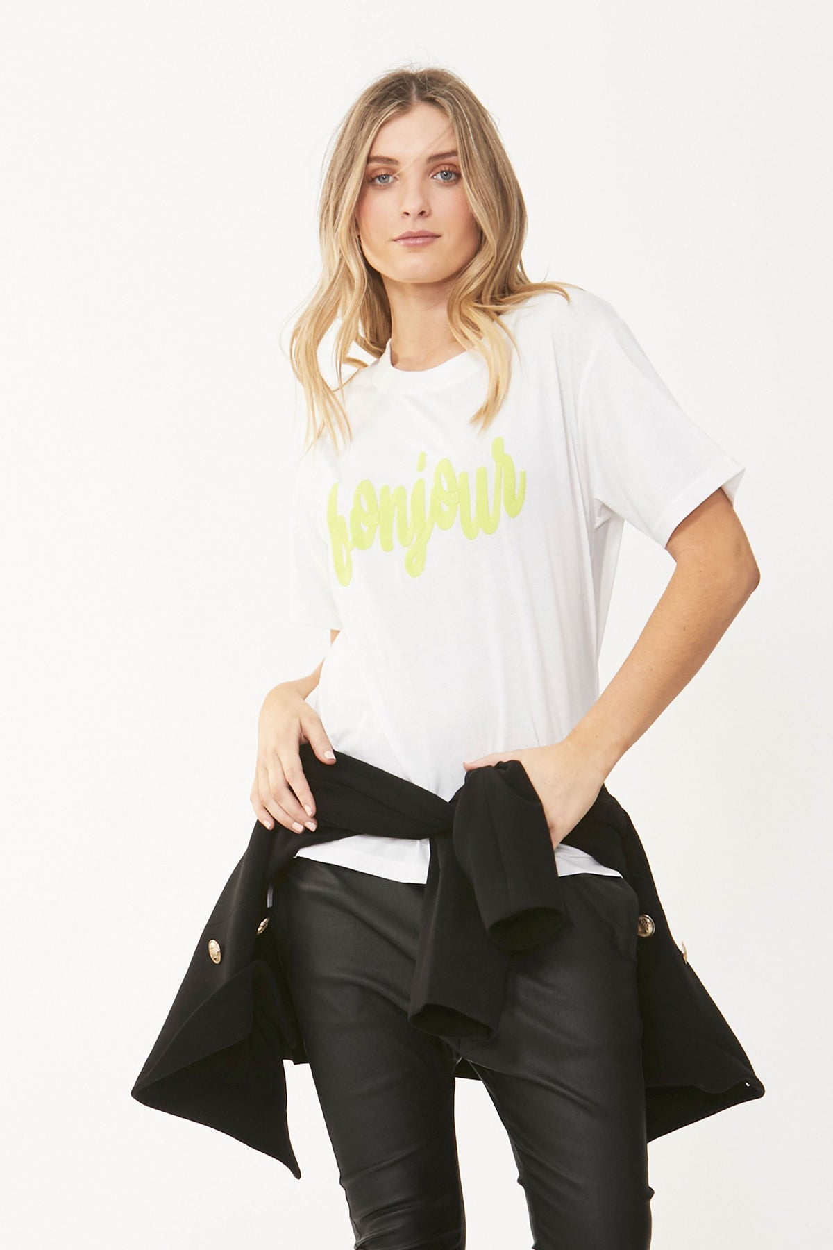 [TEST] Bonjour Embroidered Tee