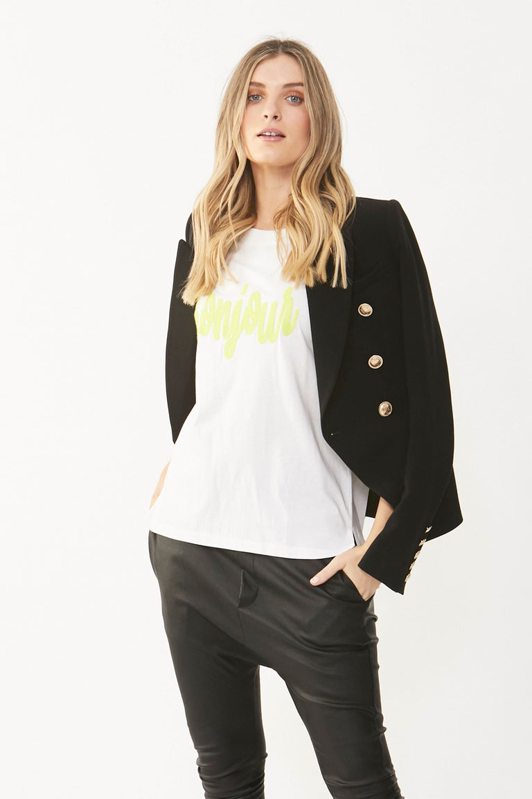 [TEST] Bonjour Embroidered Tee