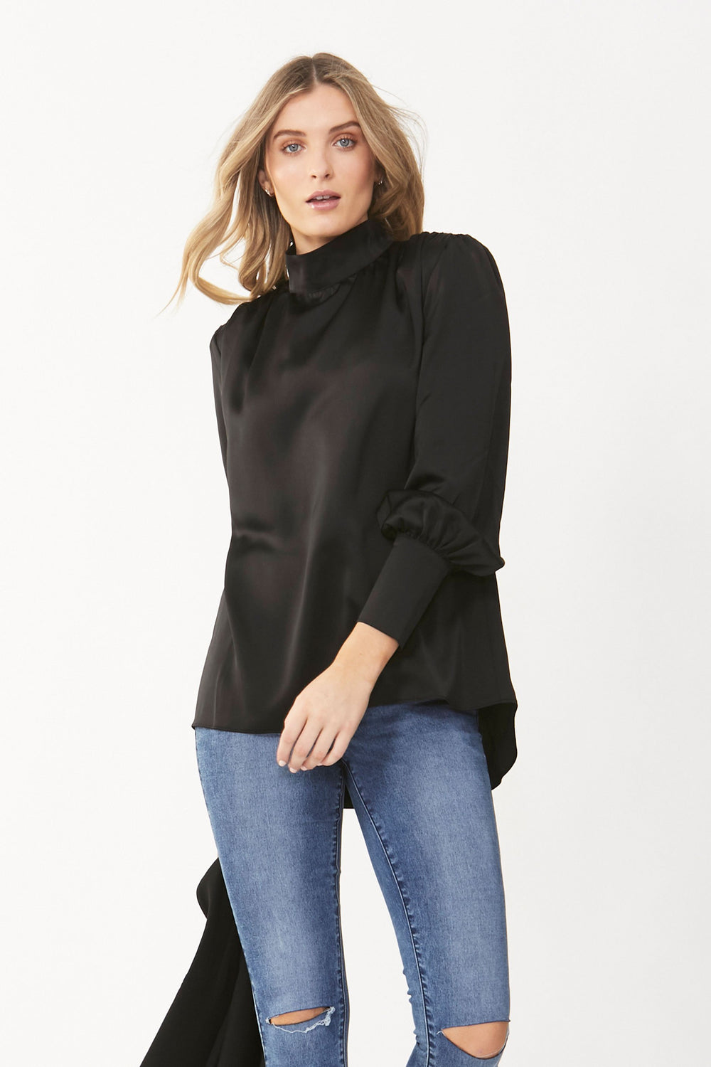 [TEST] Demi Satin High Neck Blouse