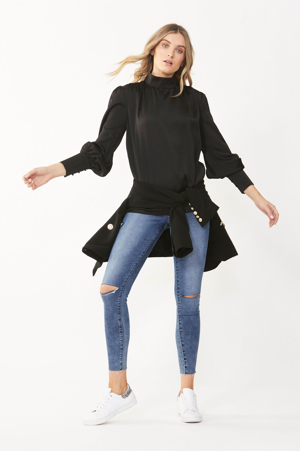[TEST] Demi Satin High Neck Blouse