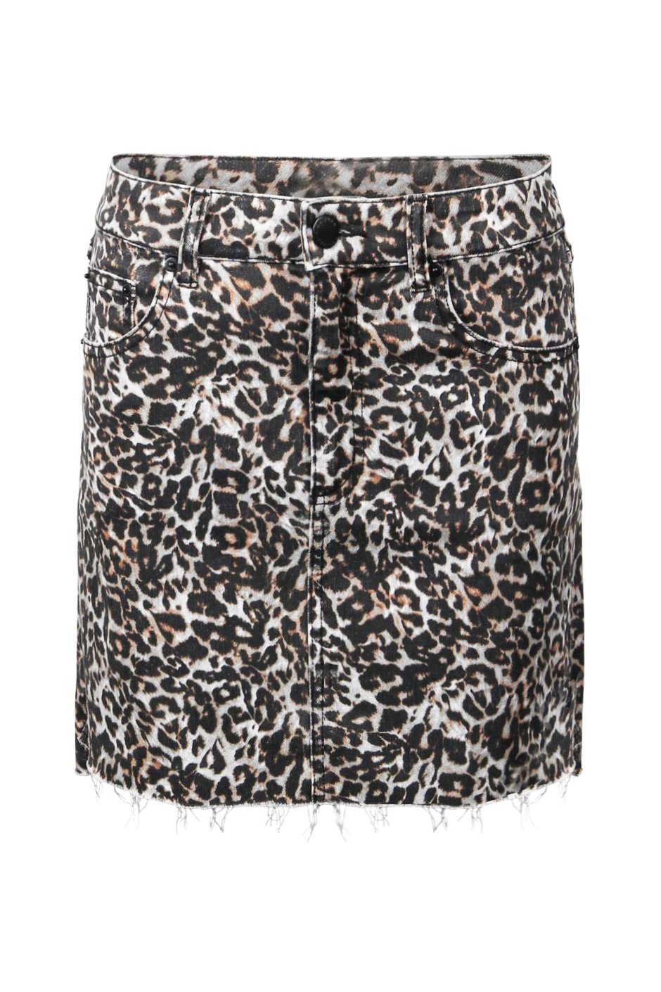 [TEST] Gina Animal Print Denim Skirt
