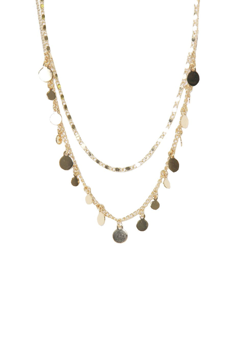 [TEST] Dangle Disc 2 Layer Necklace