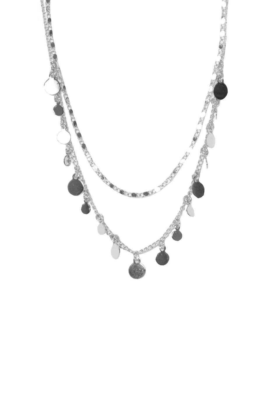 [TEST] Dangle Disc 2 Layer Necklace