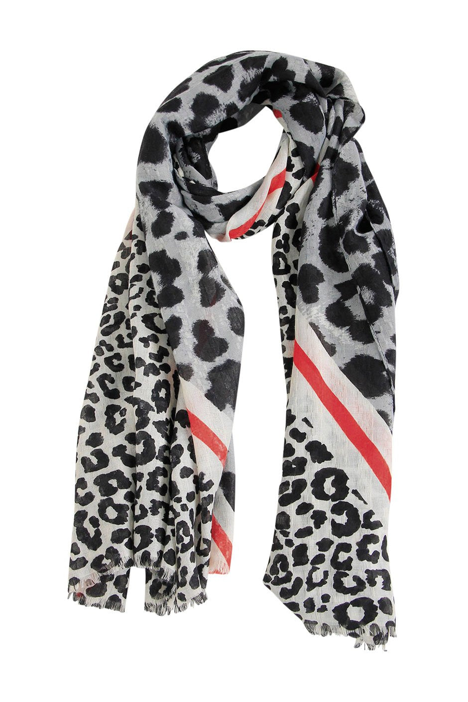[TEST] Mixed Animal Frayed Edge Scarf