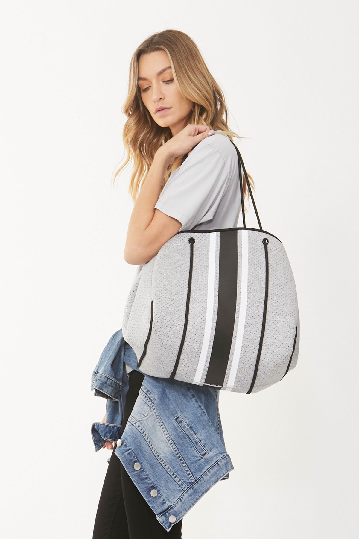 [TEST] Luxe Stripe Neoprene Tote