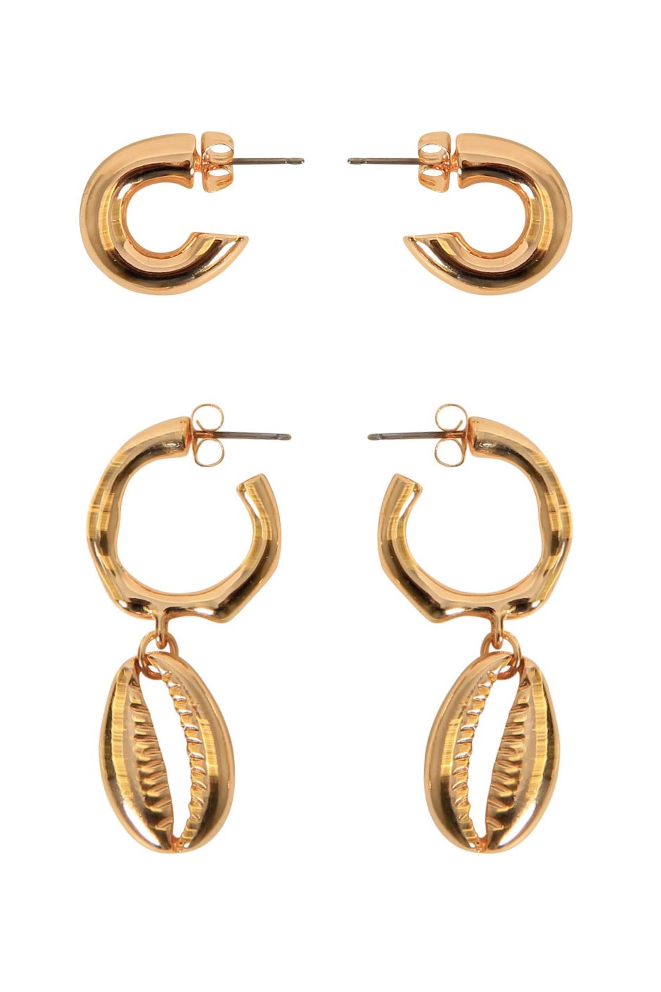 [TEST] Shell 2 Pack Hoop Earrings