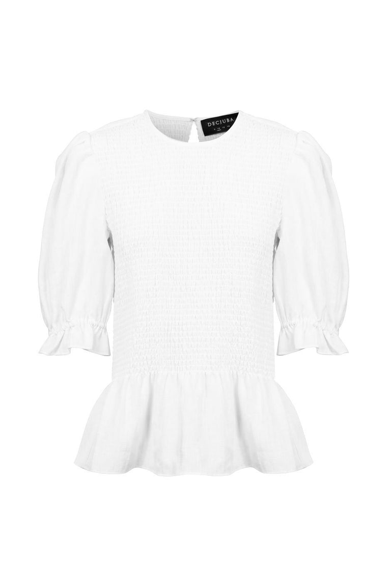 [TEST] Marta Shirred Puff Sleeve Top