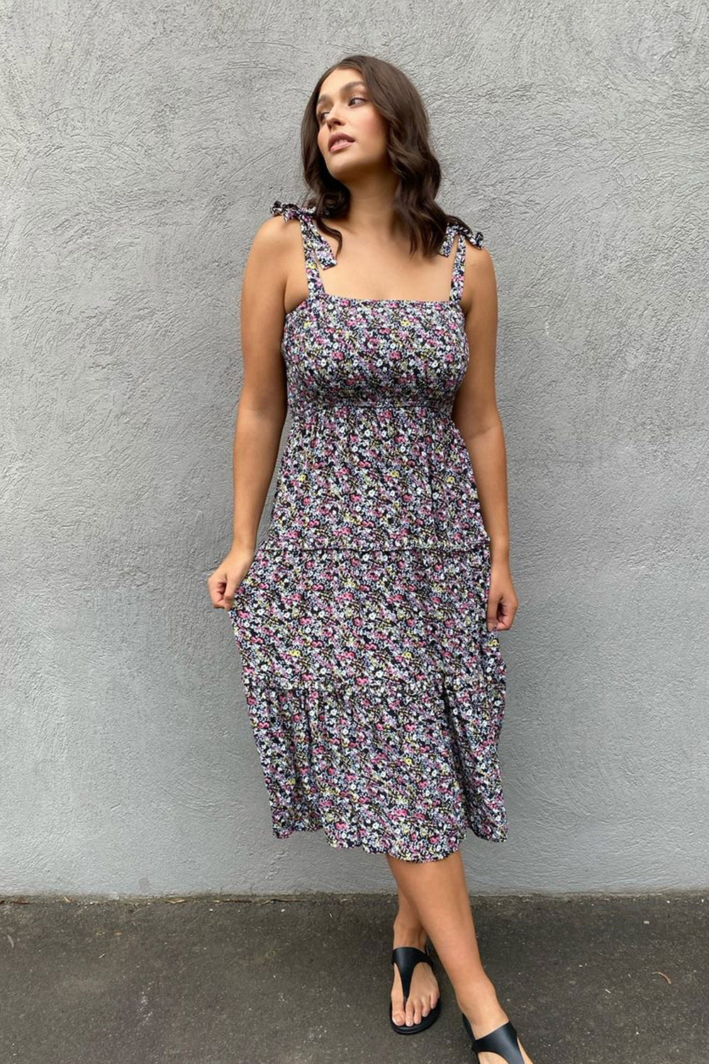 [TEST] Erin Shirred Midi Dress