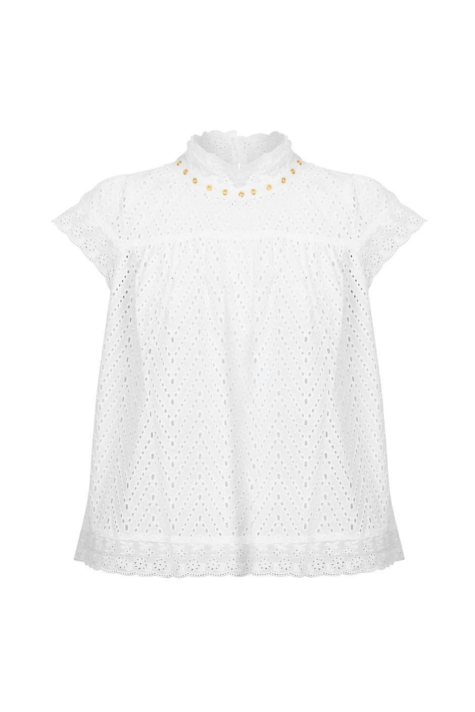 [TEST] Peta Broderie Ruffle Top