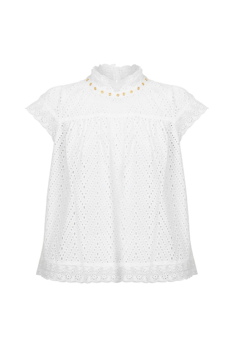 [TEST] Peta Broderie Ruffle Top