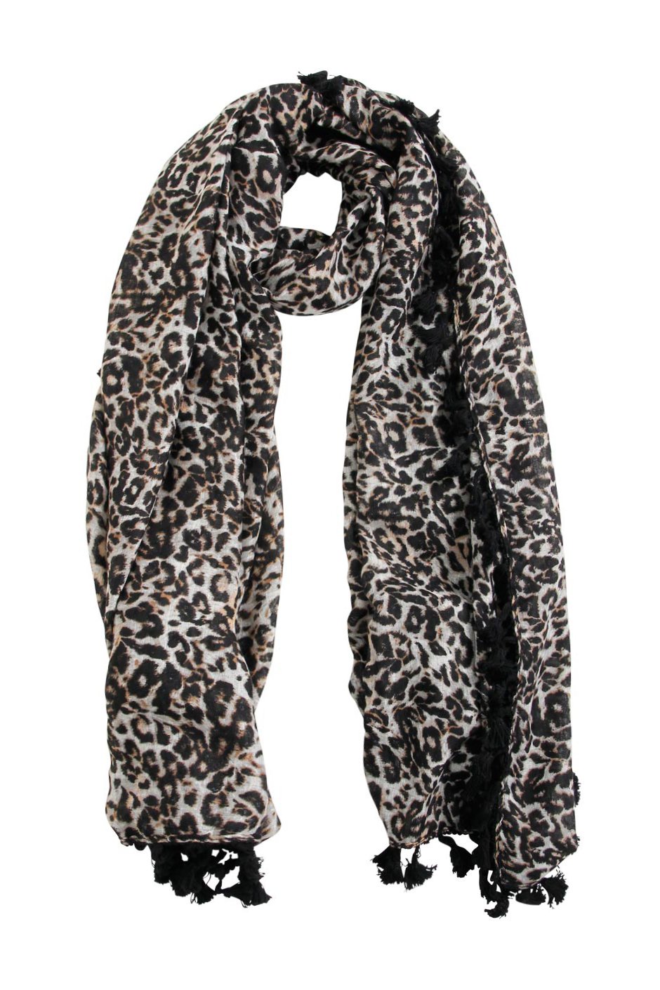 [TEST] Wild Cat Tassel Textured Scarf