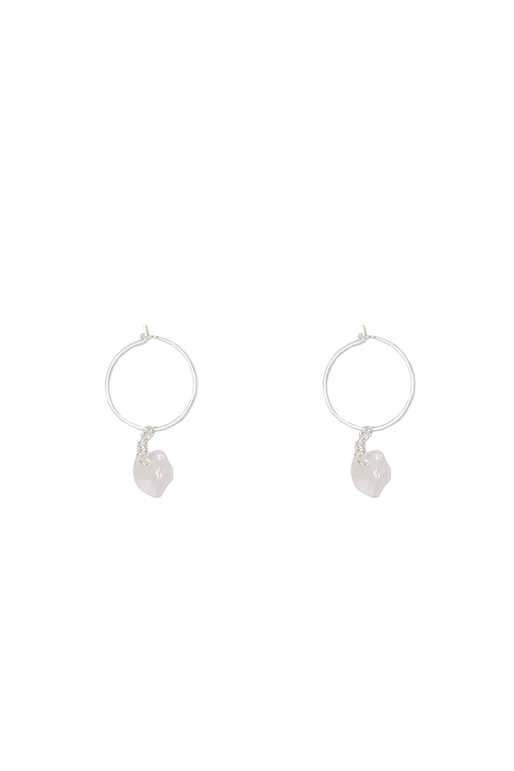 [TEST] Rose Quartz Sterling Hoops