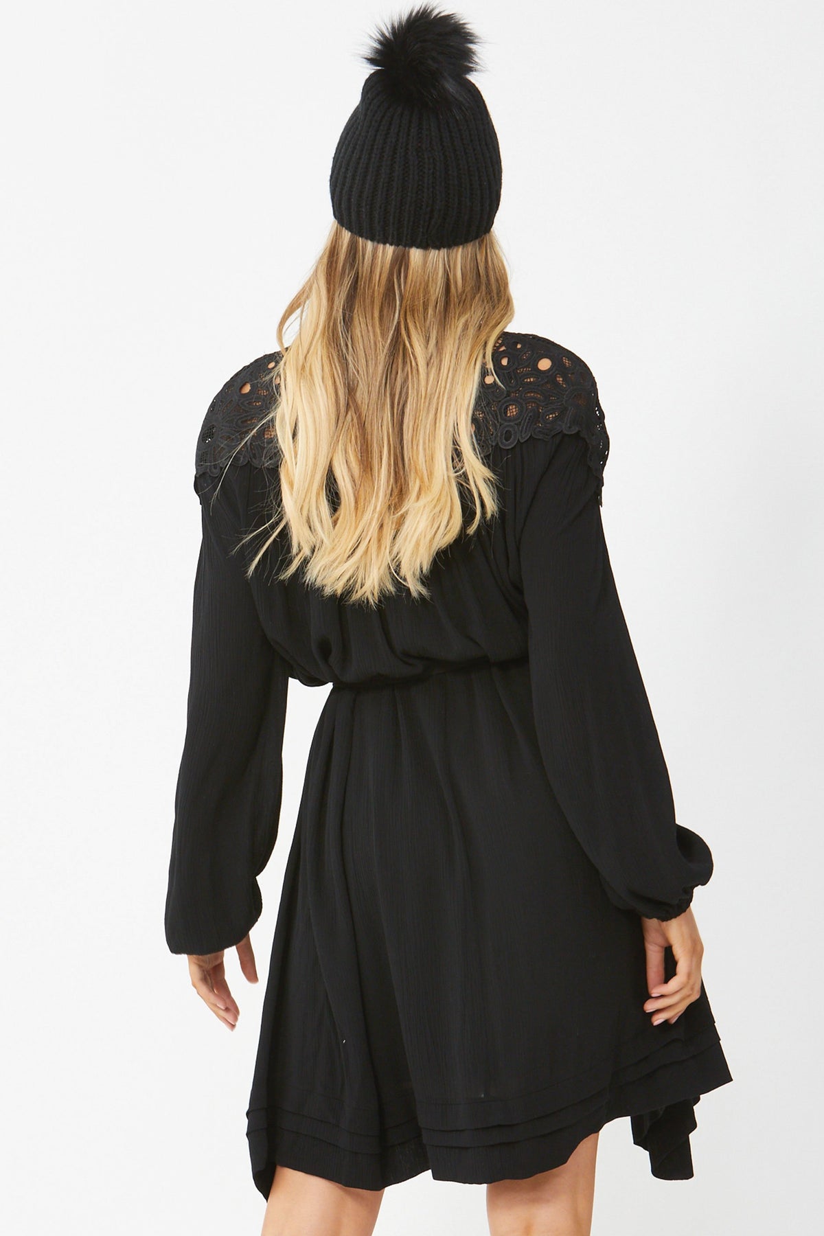 [TEST] Greta Lace Yoke Textured Dress