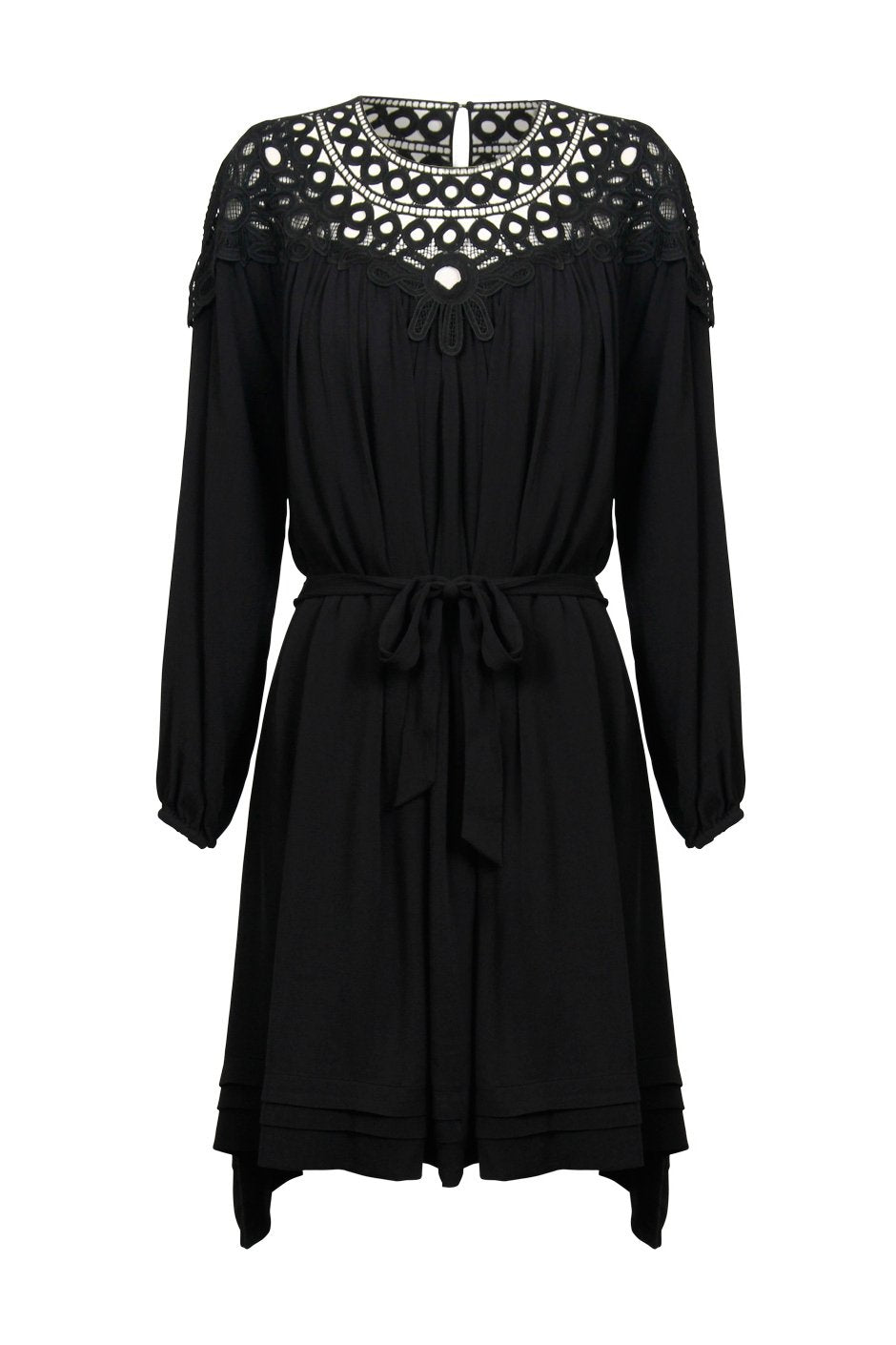 [TEST] Greta Lace Yoke Textured Dress