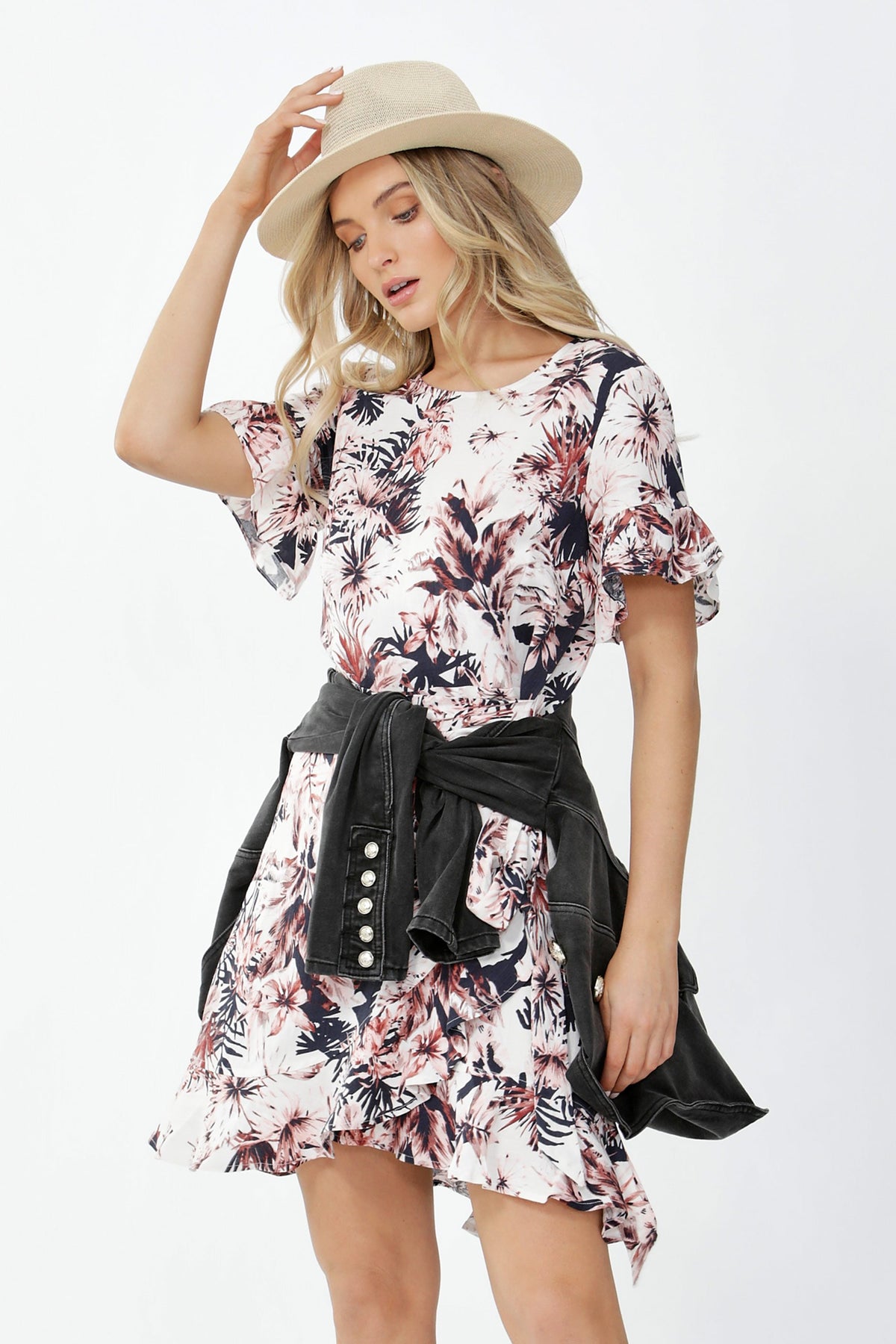 [TEST] Maya Short Sleeve Ruffle Dress