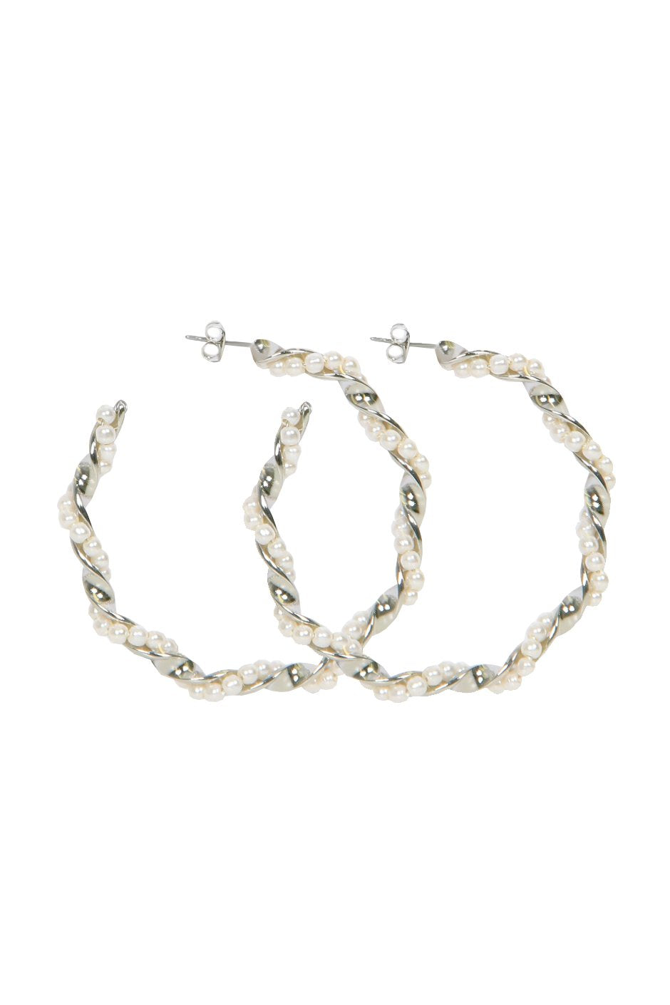 [TEST] Bass Pearl Twist Hoop Earrings