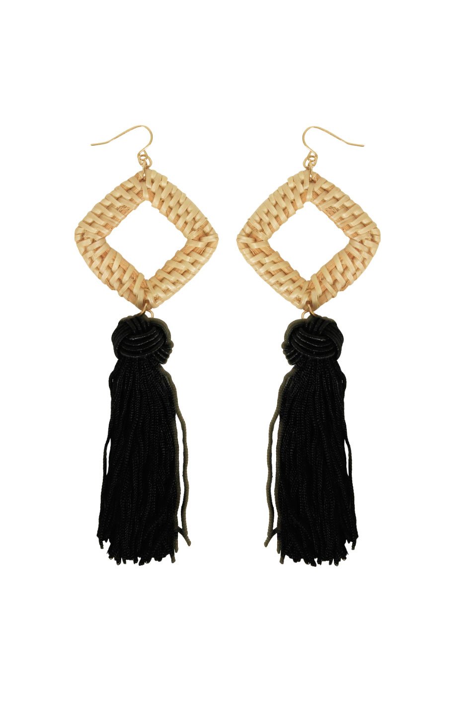 [TEST] Diamond Weave Tassel Earrings