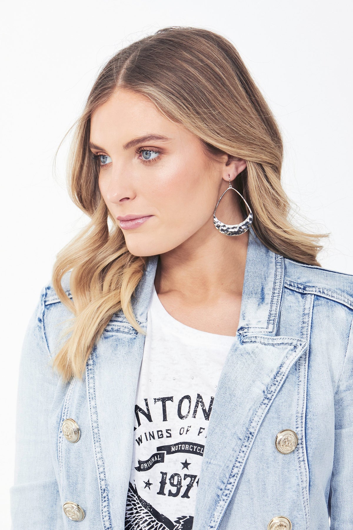 [TEST] Ola Teardrop Hammered Earrings