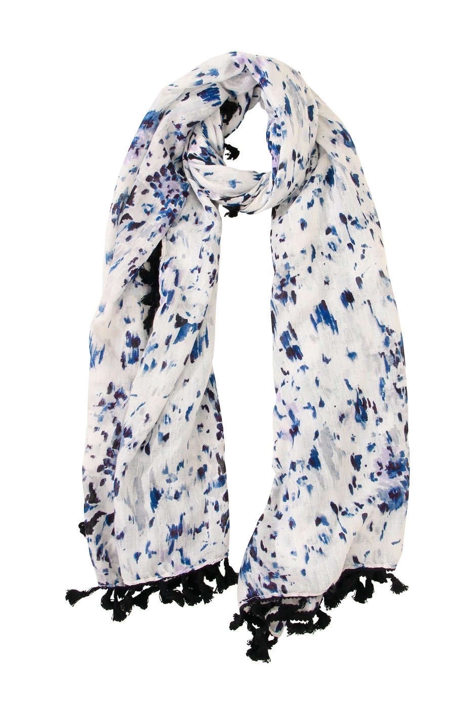[TEST] Blurred Floral Tassel Scarf