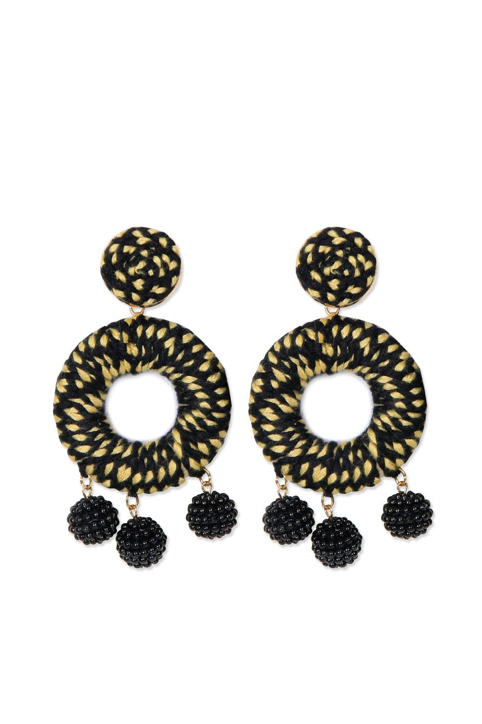 [TEST] Ava Woven Ball Tassel Earrings