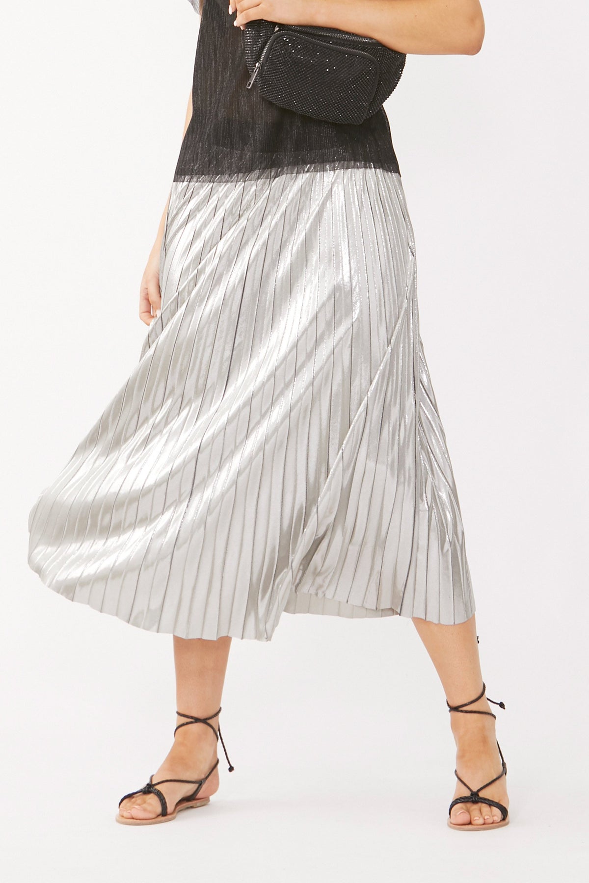 [TEST] Lilly Metallic Pleated Skirt