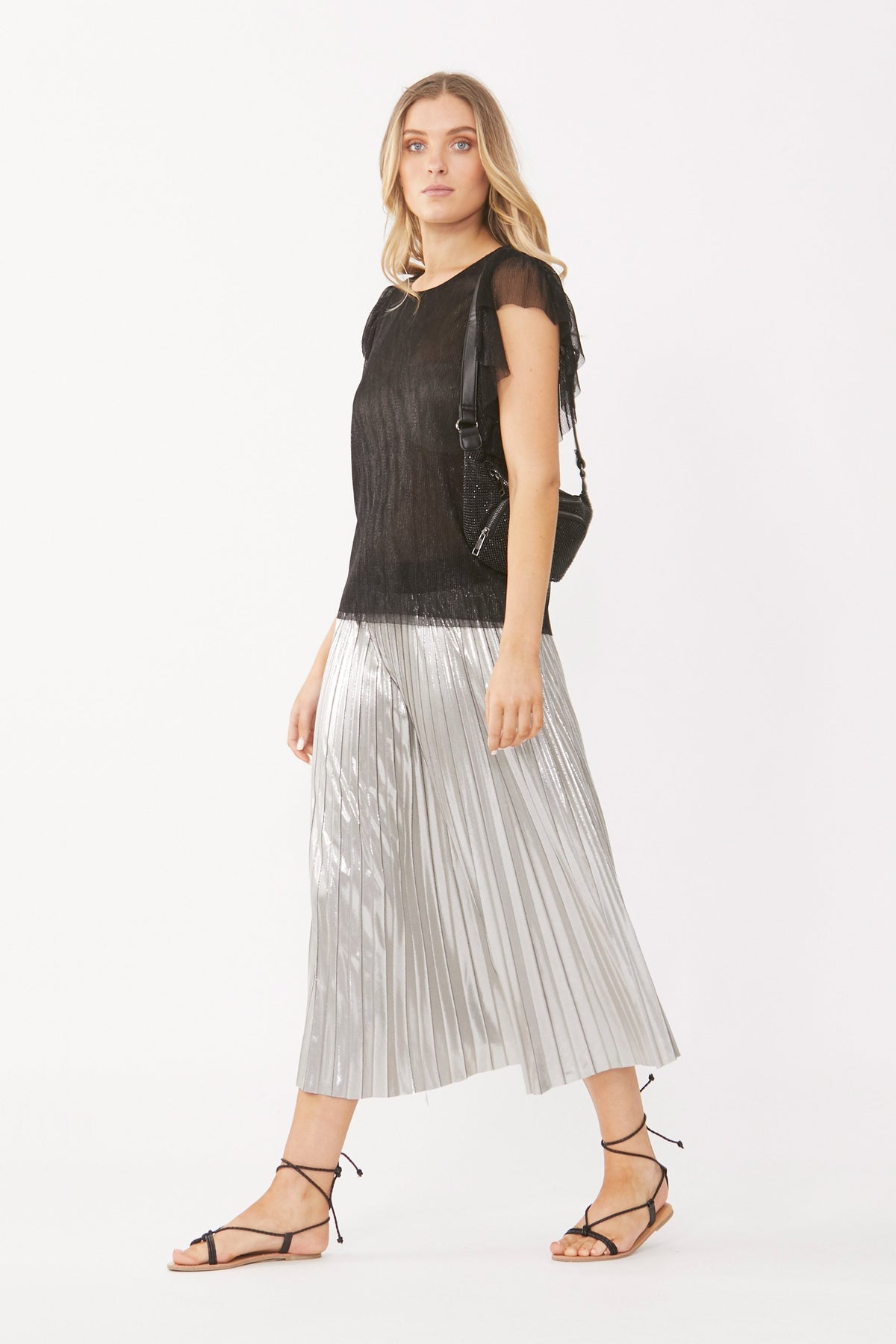 [TEST] Lilly Metallic Pleated Skirt