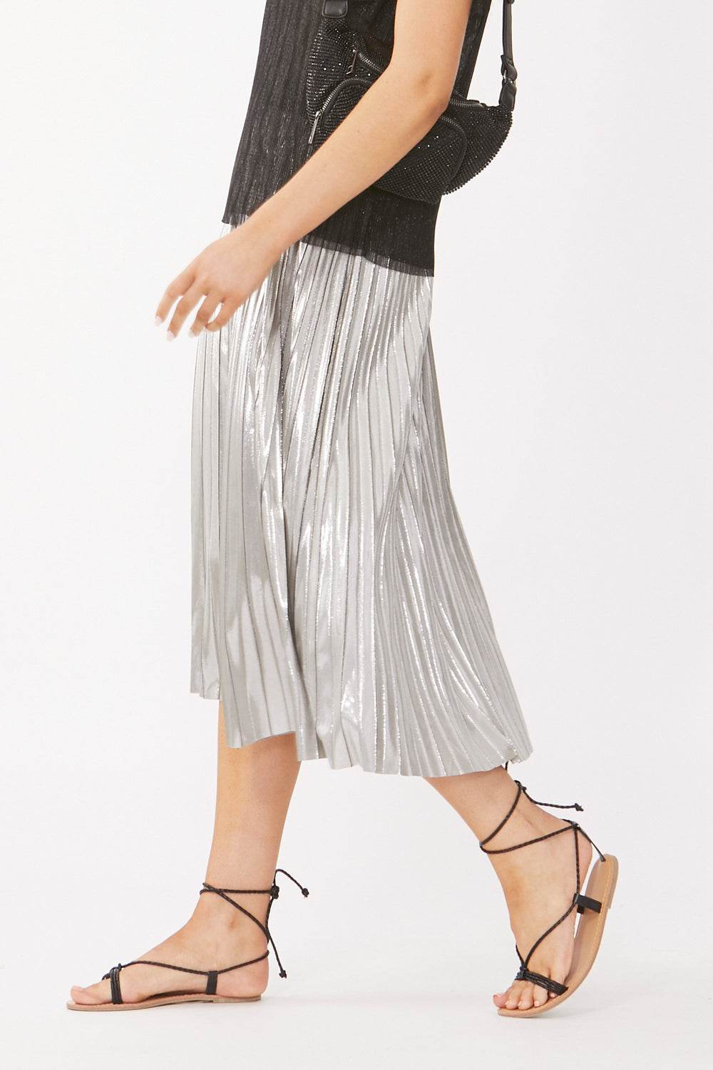 [TEST] Lilly Metallic Pleated Skirt