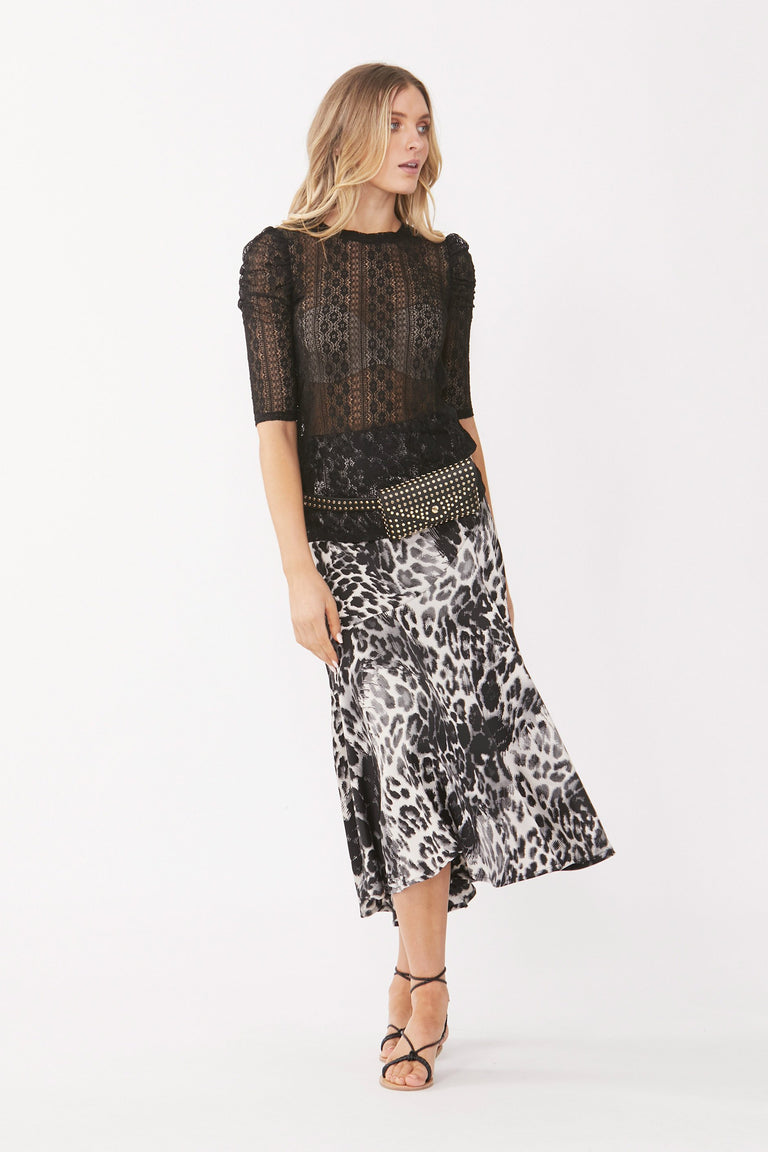 [TEST] Zoya Lace Ruched Sleeve Top