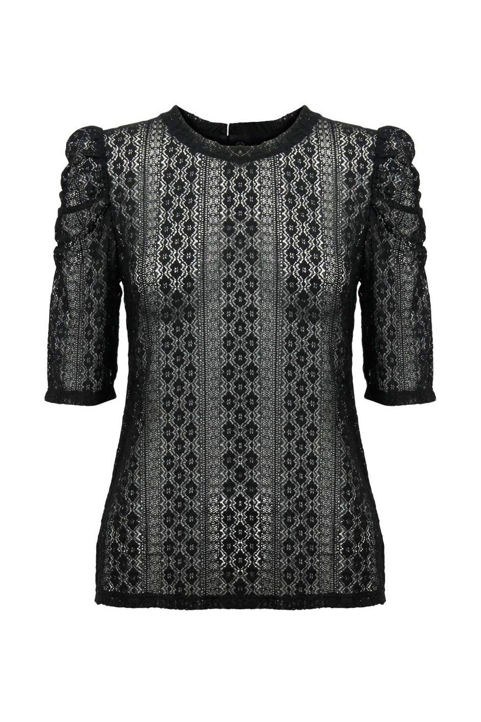 [TEST] Zoya Lace Ruched Sleeve Top