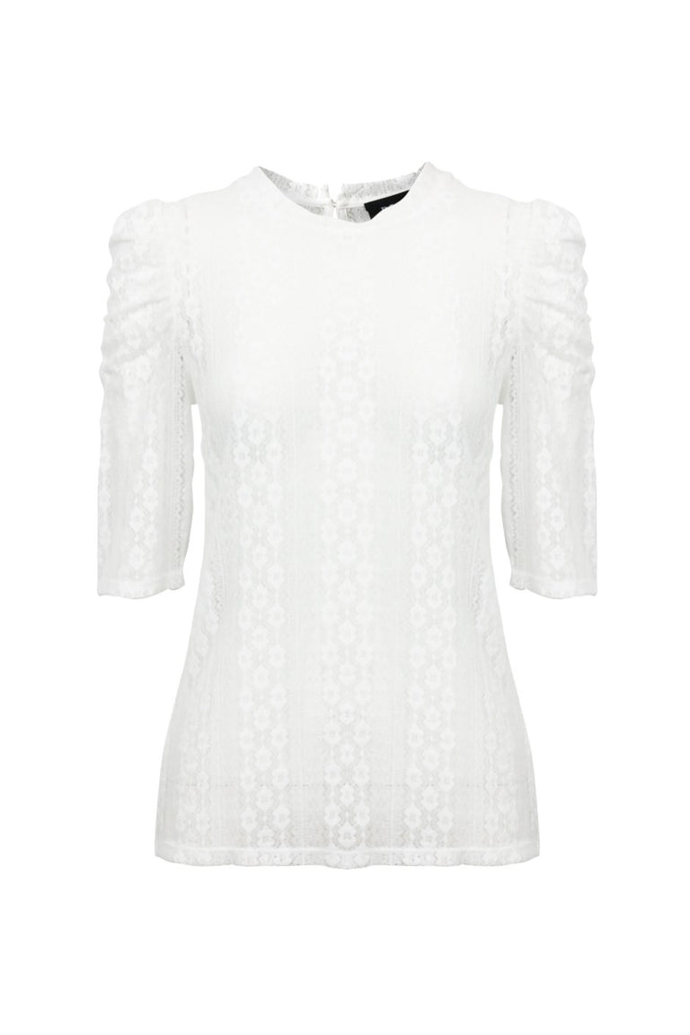 [TEST] Zoya Lace Ruched Sleeve Top
