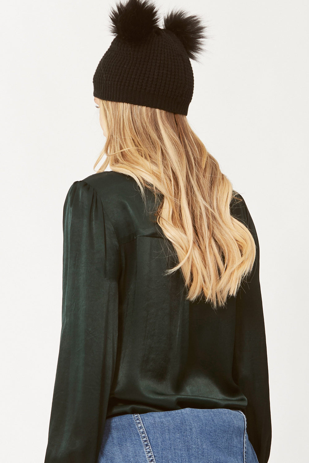 [TEST] April Satin Tie Neck Top