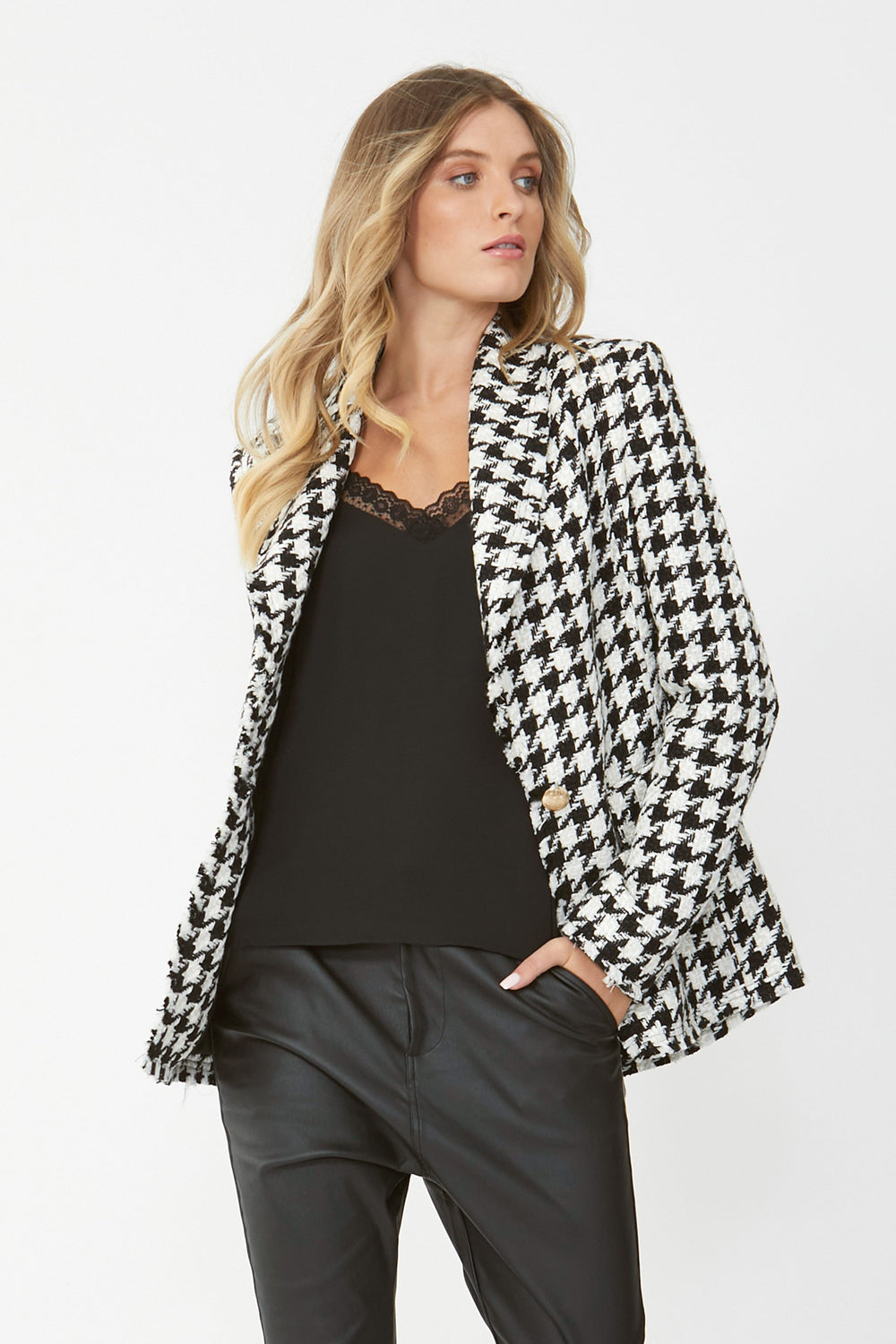 [TEST] Marla Houndstooth Blazer